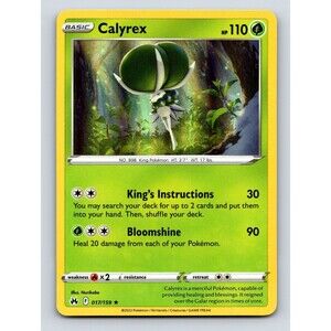 Basic Calyrex HP 110 Kings Instructions Attack Rarity Green Card